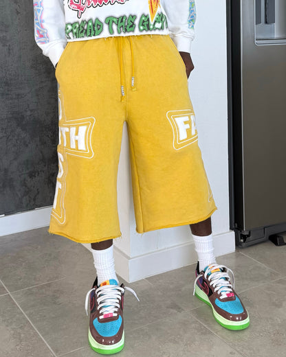 YELLOW COZY DISTRICT SHORTS