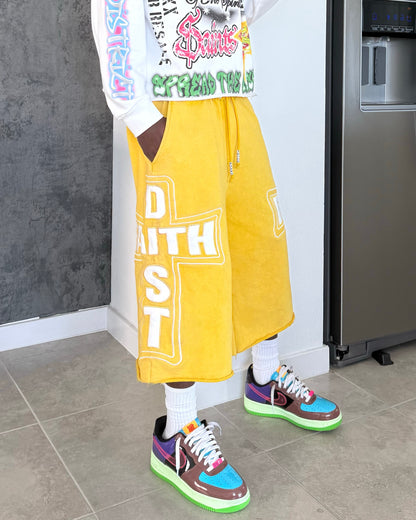 YELLOW COZY DISTRICT SHORTS