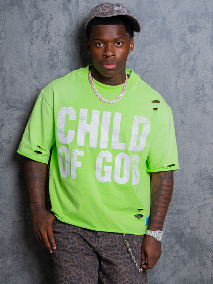 LIME GREEN COG TEE