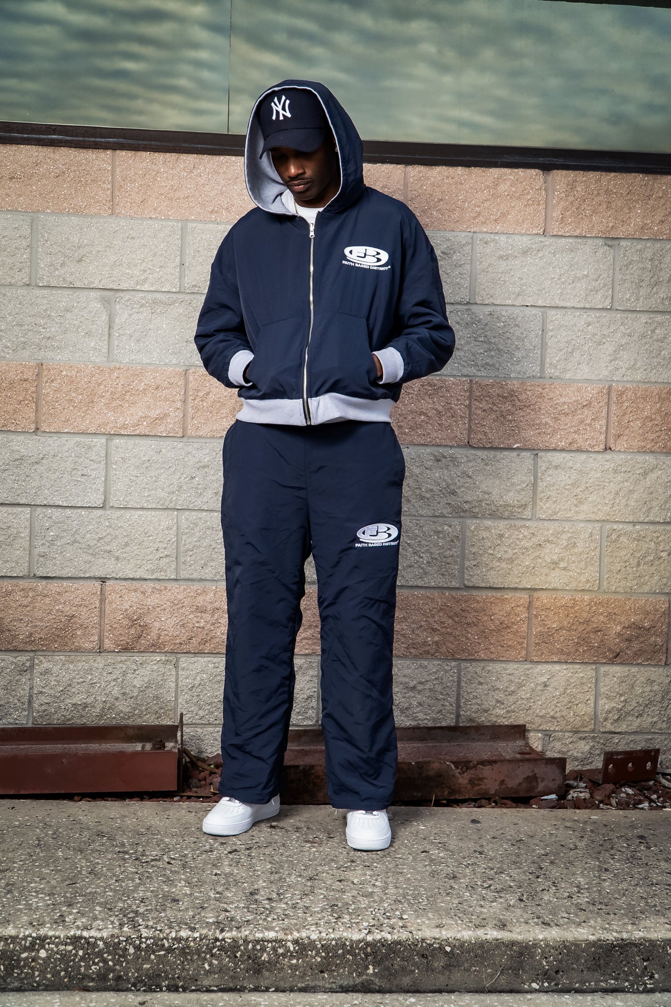 Heather Grey/Navy Faith Tech Zip