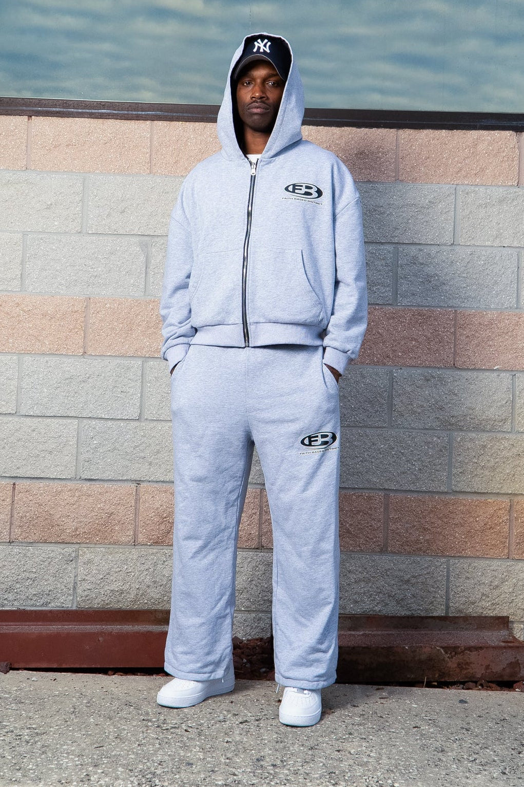 Heather Grey/Navy Faith Tech Zip