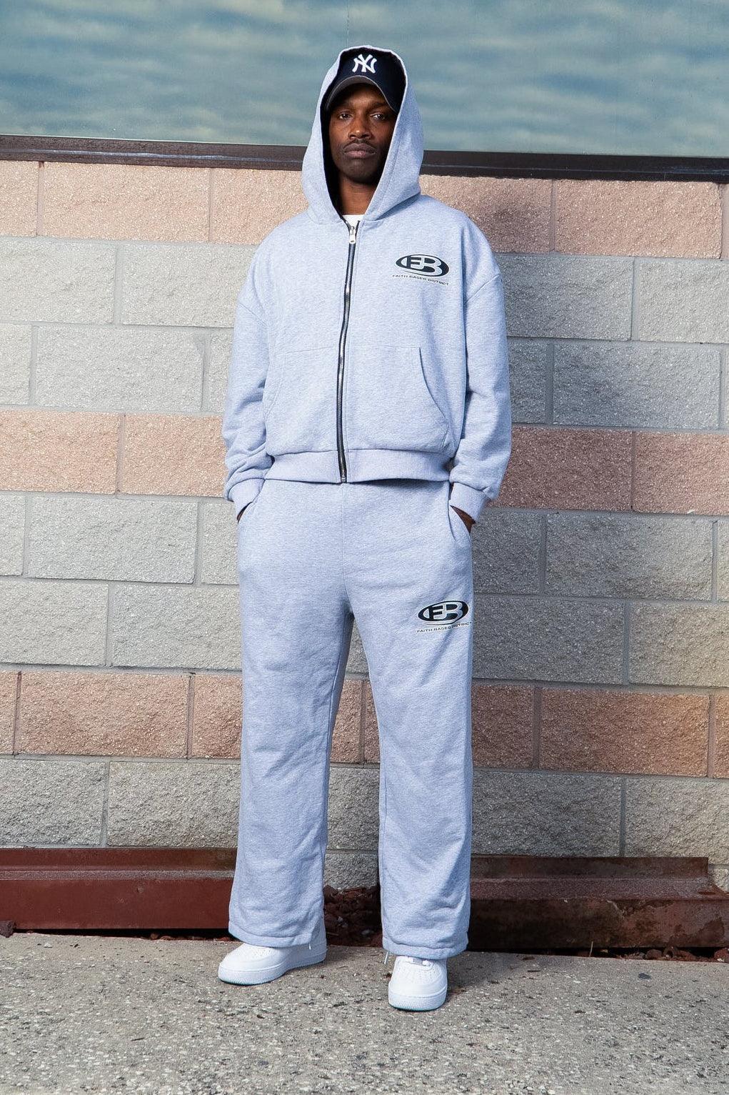Faith Tech zip and sweats in heather grey