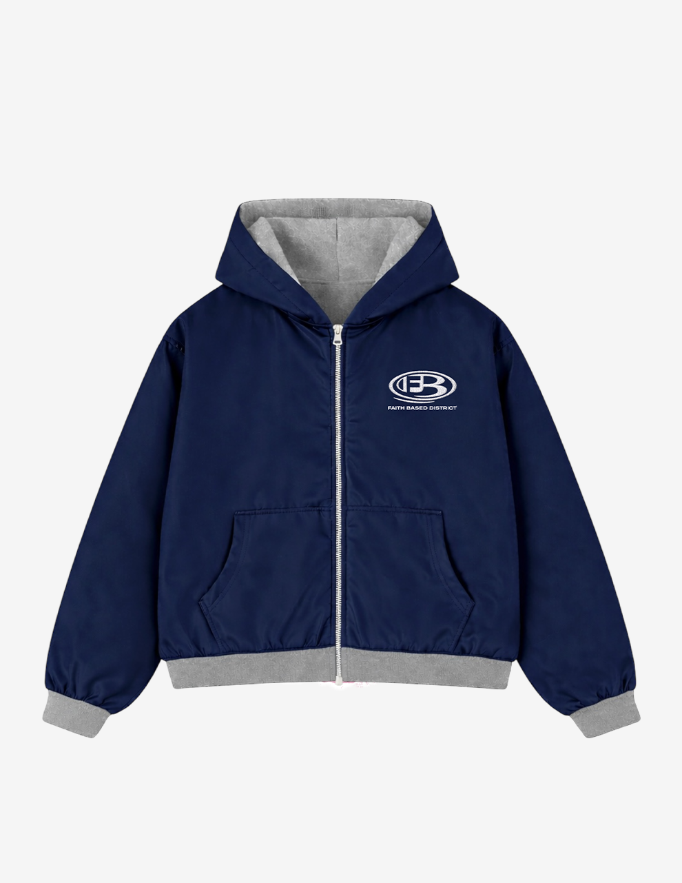 Heather Grey/Navy Faith Tech Zip